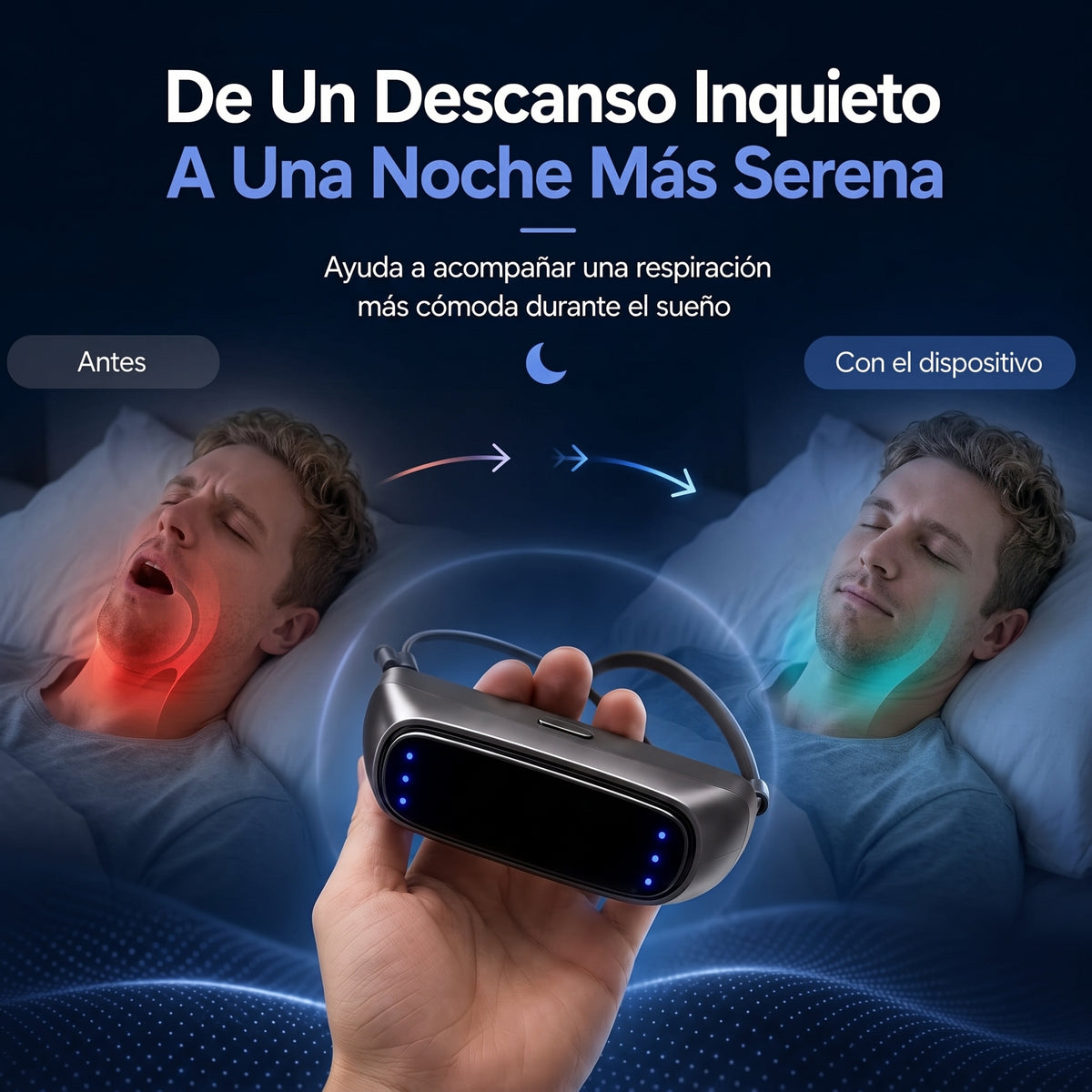 Duerme en calma: antironquidos con pulso EMS